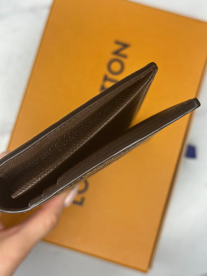 Pre-owned Louis Vuitton Damier ebene canvas brazza Wallet