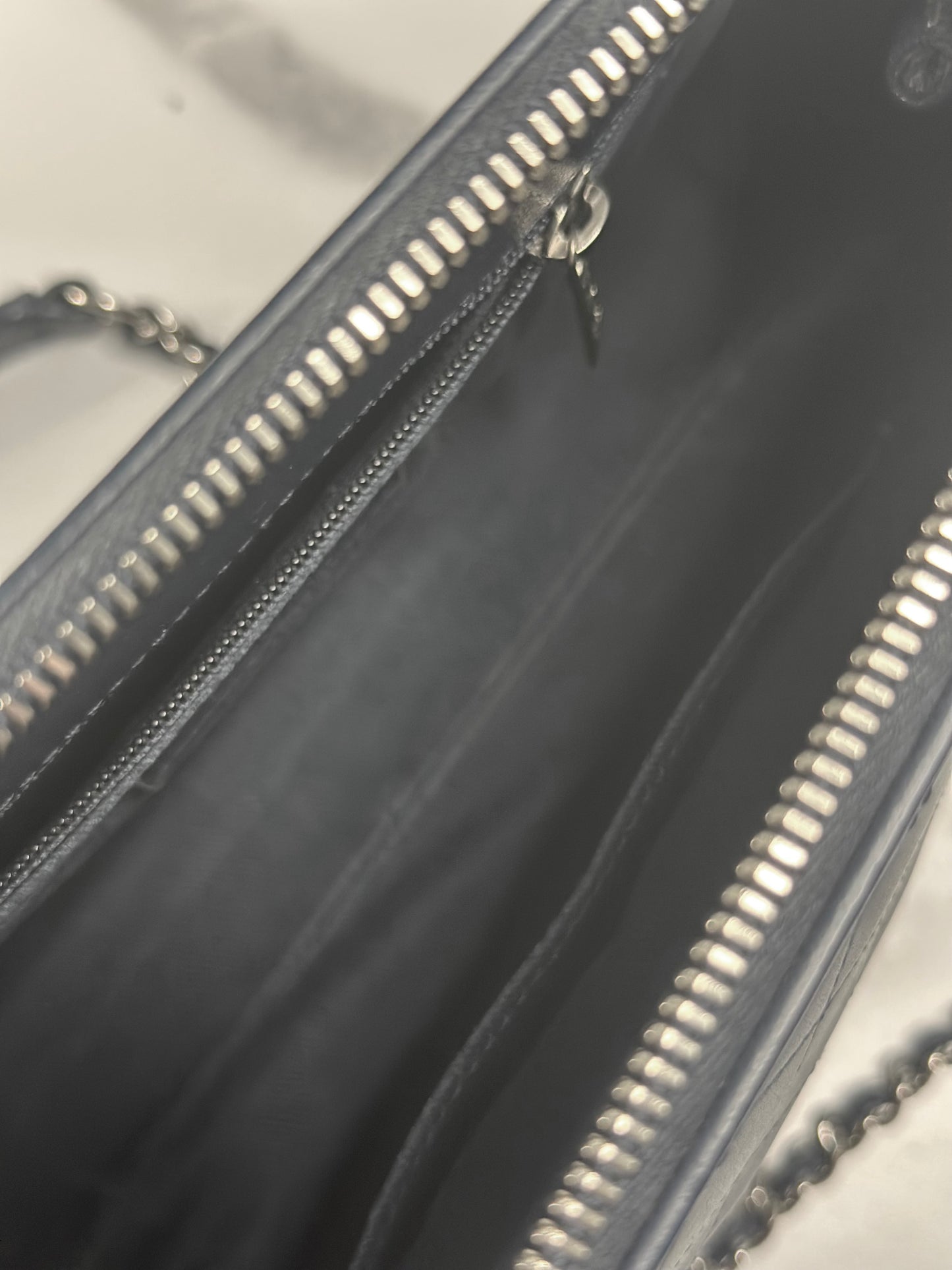 Pre-owned Chanel Navy Double Chain Matalese Flag Calfskin Medium Coco Crossbody
