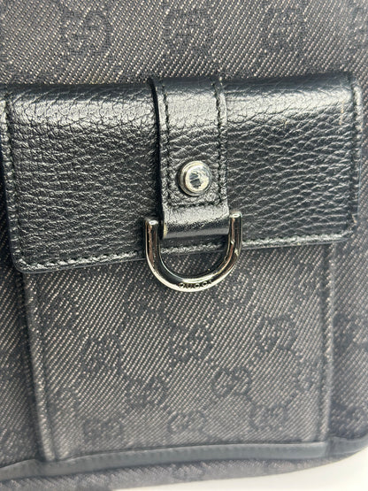Pre-owned Gucci GG black canvas Abby tote