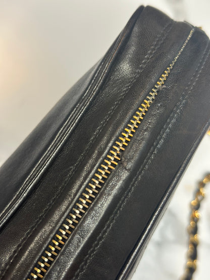 Pre-owned Chanel vintage Black Lambskin Tassel Camera Bag