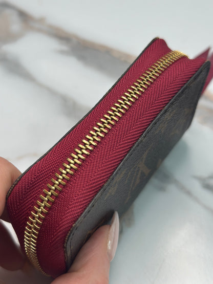 Pre-owned Louis Vuitton Monogram Canvas Zippy Multicartes Fuchsia