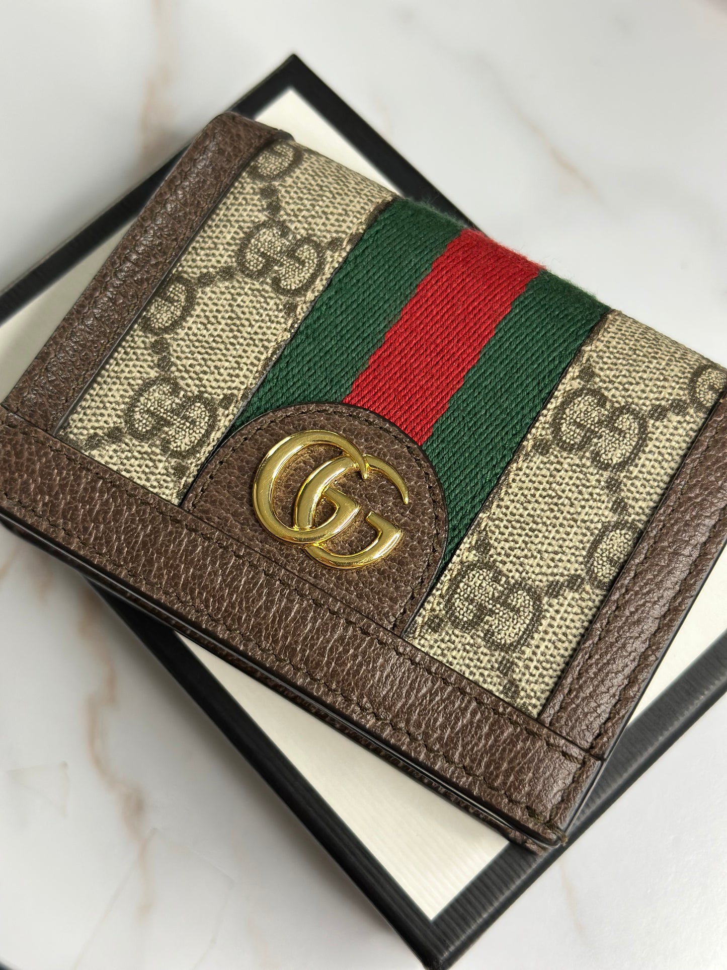 Pre-owned Gucci Ophidia compact wallet