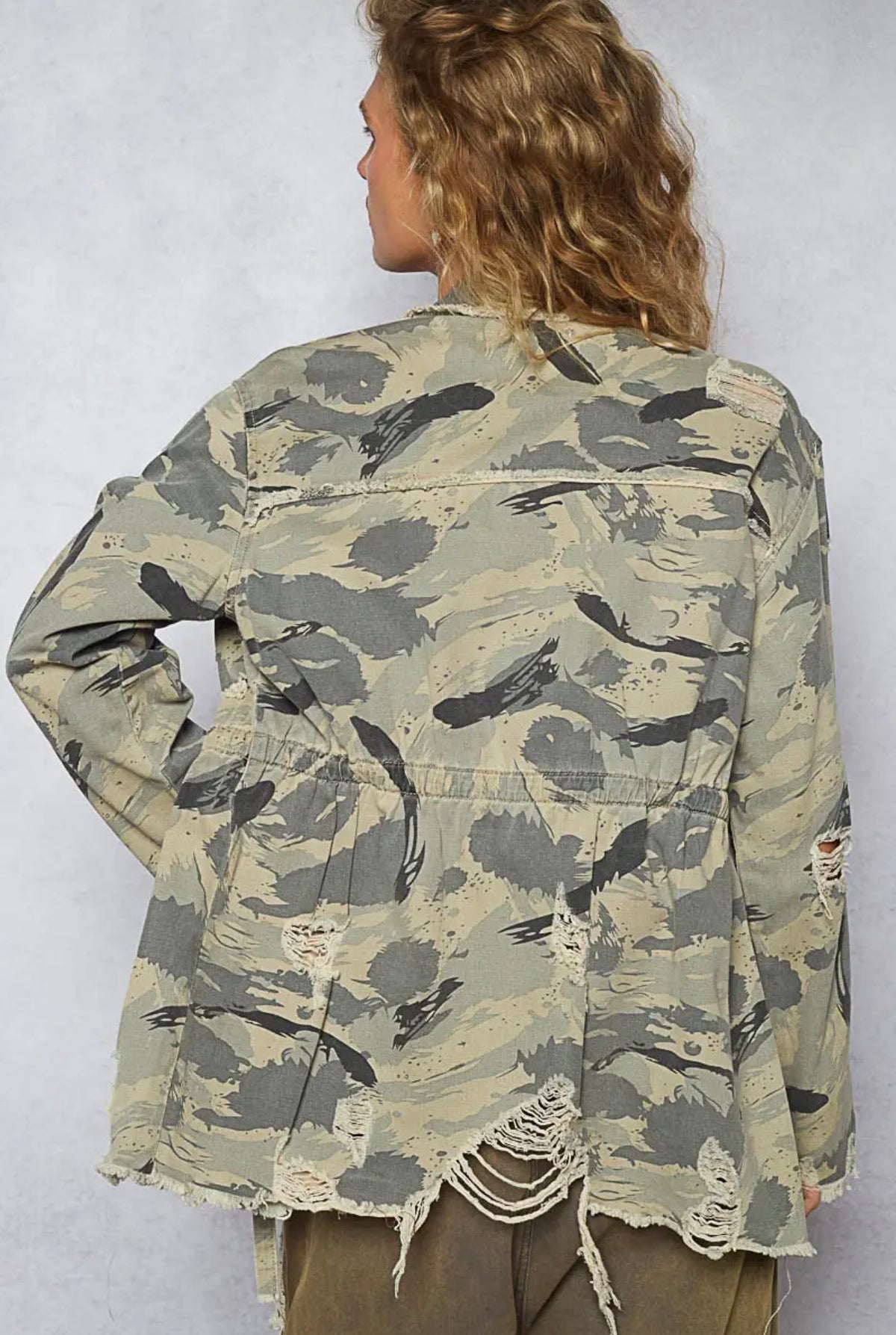 Desert Dreamer Distressed Camo Jacket
