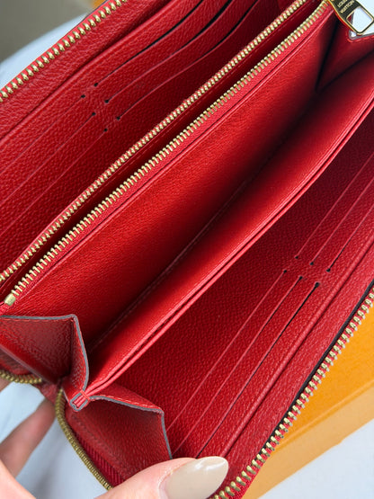 Pre-owned Louis Vuitton red empriente leather wallet