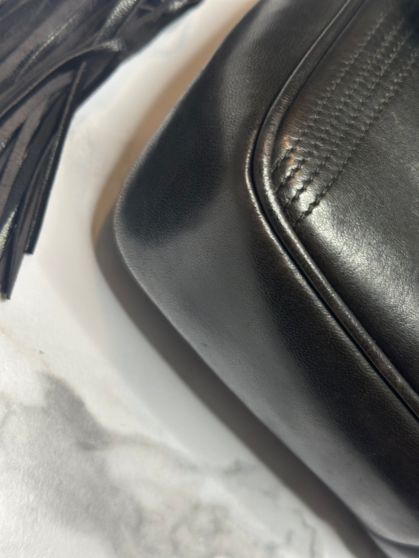 Pre-owned Chanel vintage Black Lambskin Tassel Camera Bag