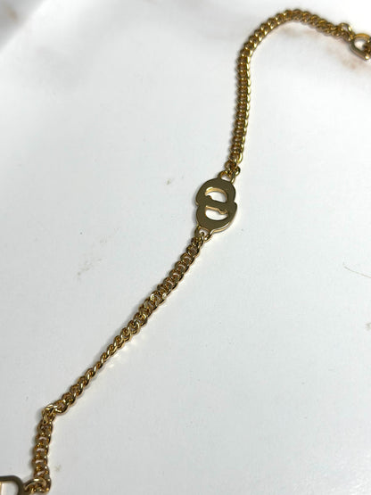 Pre-owned Christian Dior interlocking CD logo pendant embellished with rhinestones