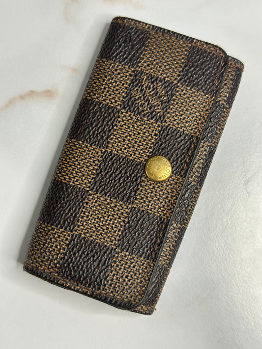 Pre-owned Louis Vuitton Damier ebene multi cles four key holder