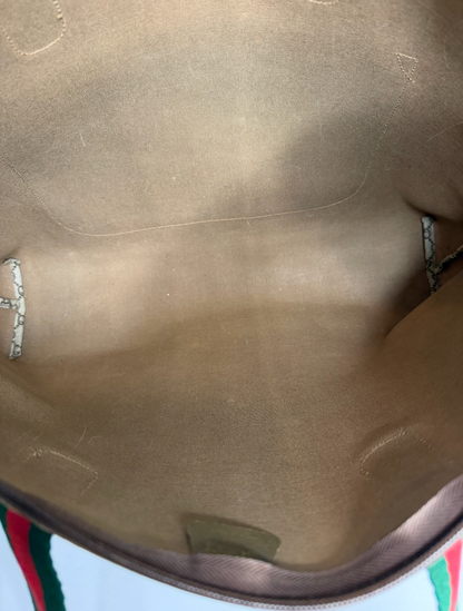 Pre-owned Gucci vintage GG supreme Canvas Sherry line weekender tote