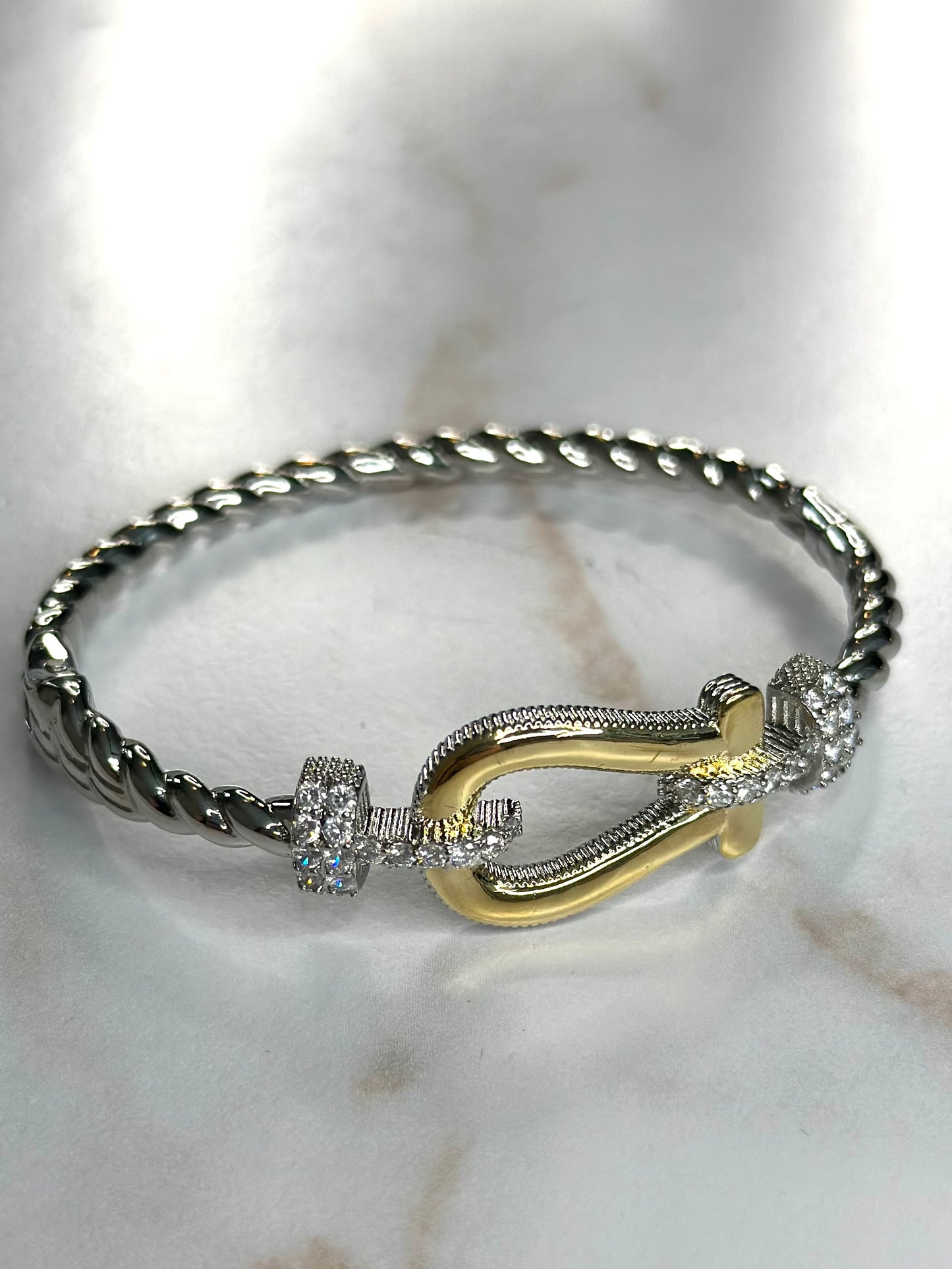 Aubrey two tone metal bracelet