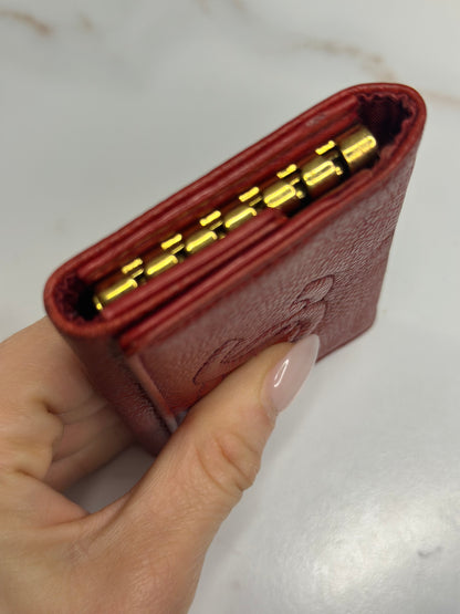 Pre-owned Chanel red caviar leather six key holder