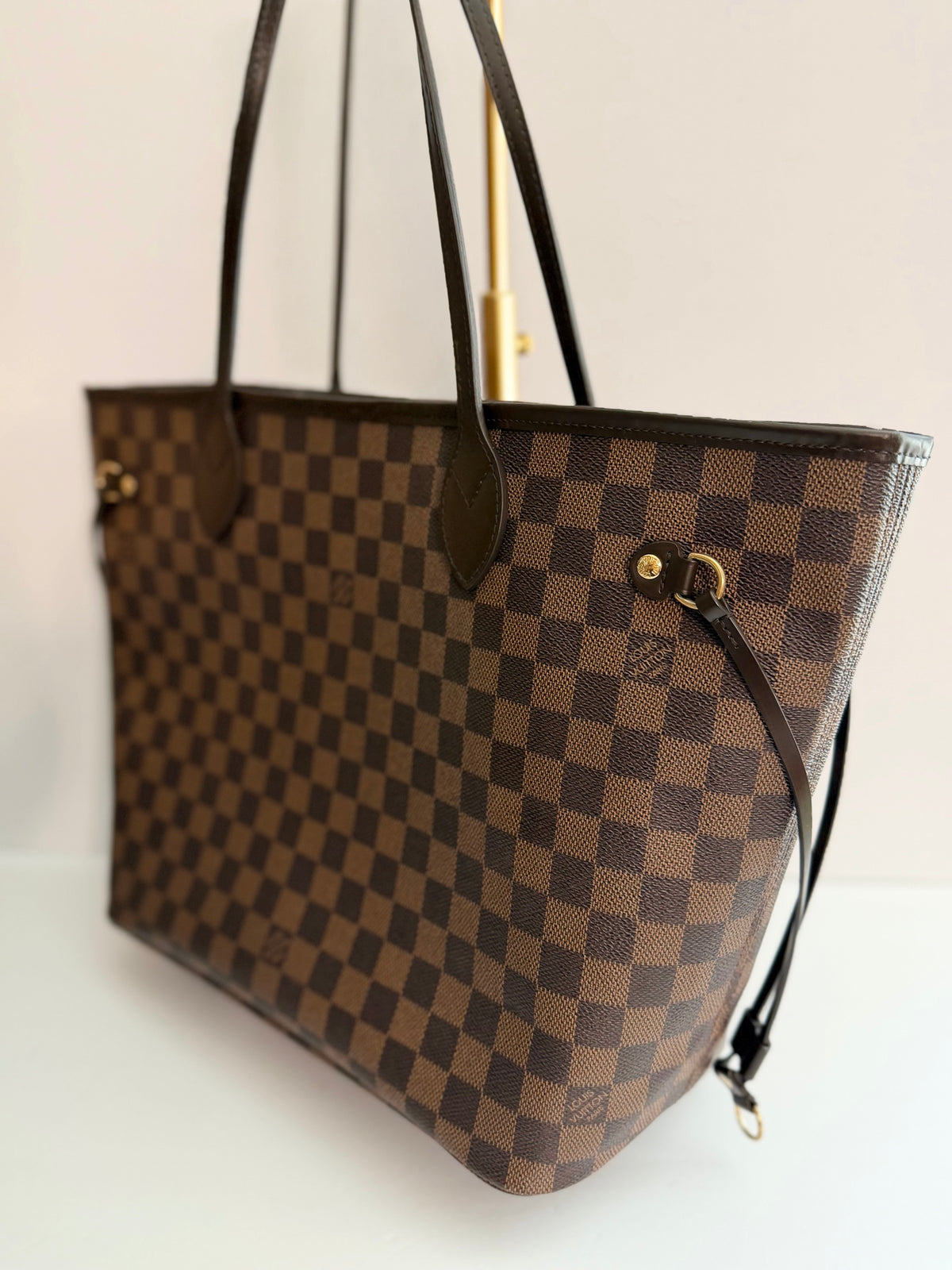 Pre-owned Louis Vuitton Damier ebene neverfull MM tote