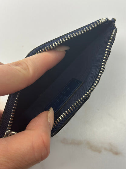 Gucci GG dark blue leather card case