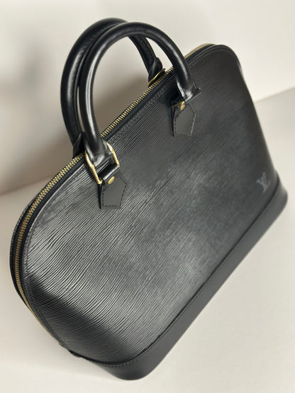 Pre-owned Louis Vuitton Black Epi Alma PM tote