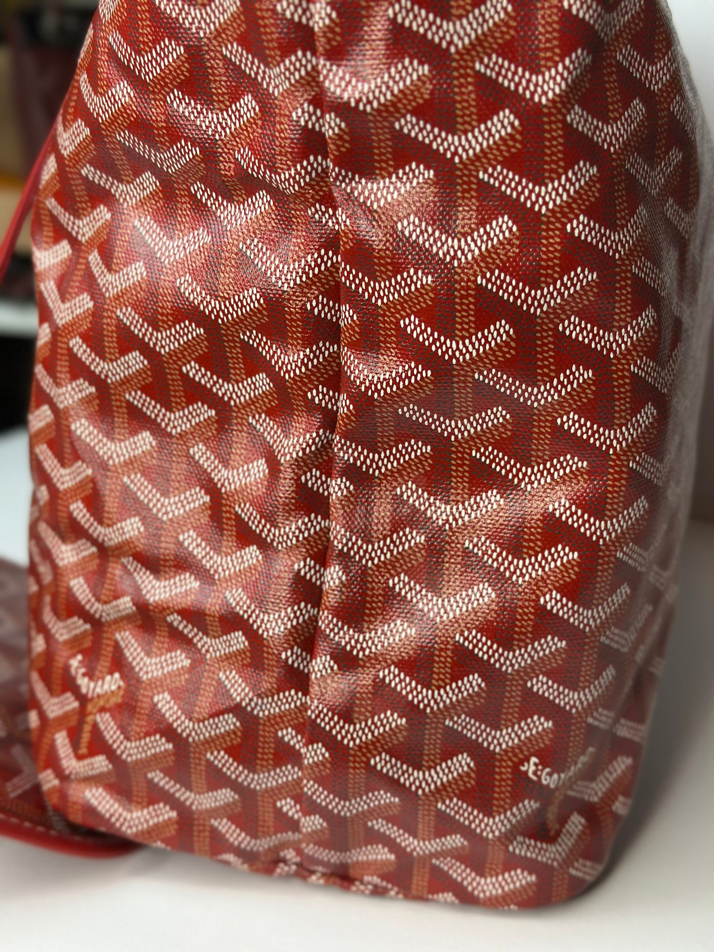 Pre-owned Goyard Red Goyardine canvas St. Louis PM tote