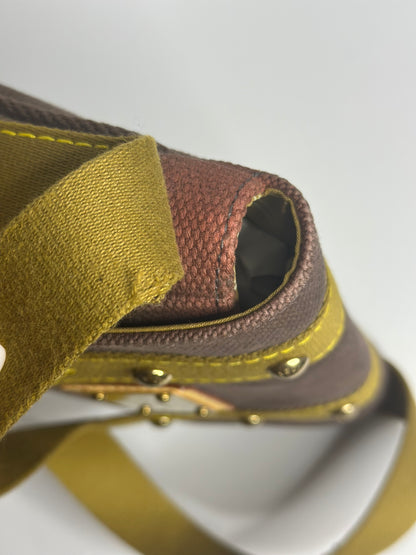 Pre-owned Louis Vuitton Antigua Sac Rabat bag in brown canvas with olive green straps