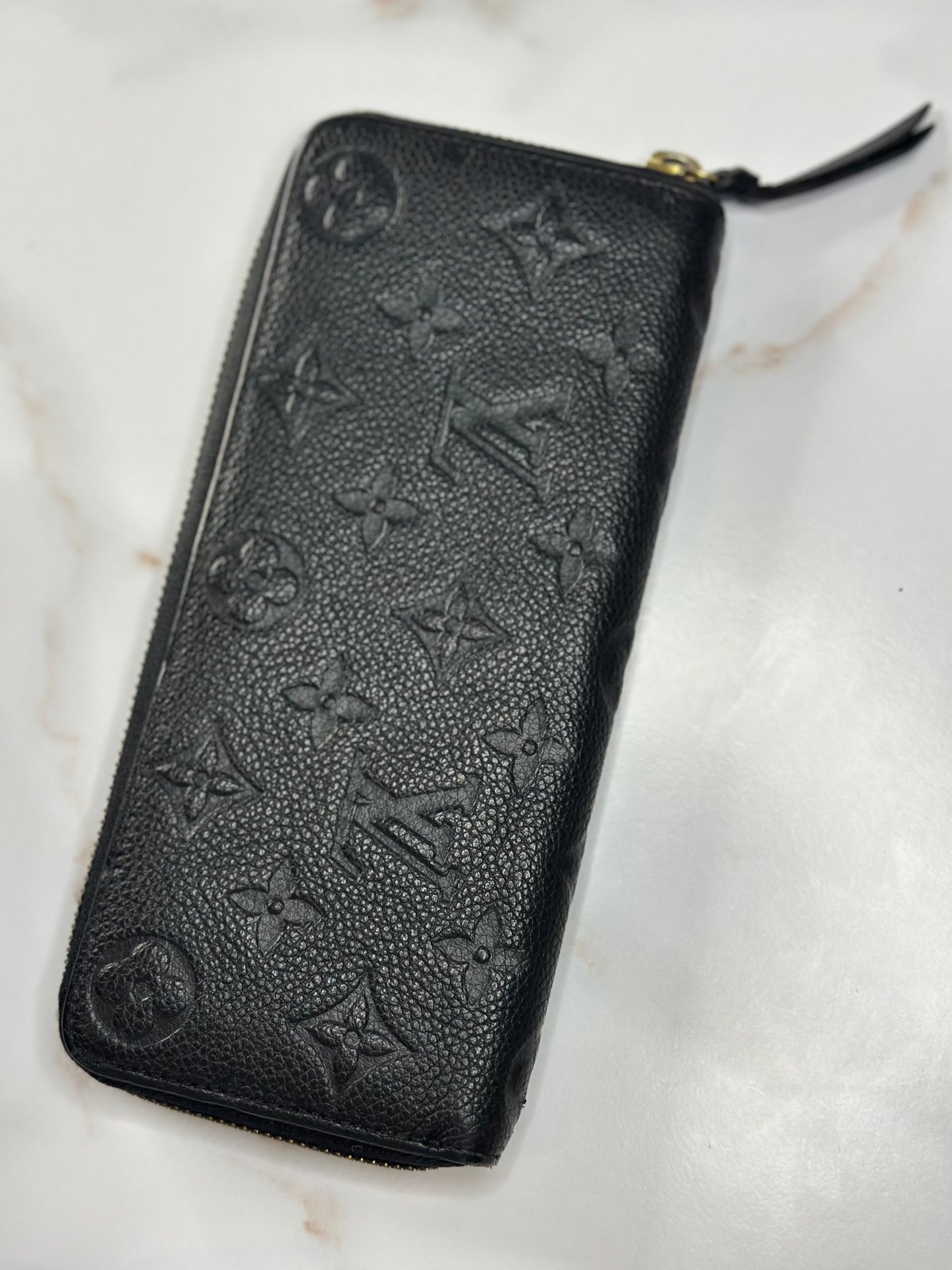 Pre-owned Louis Vuitton black Empriente leather clemence wallet