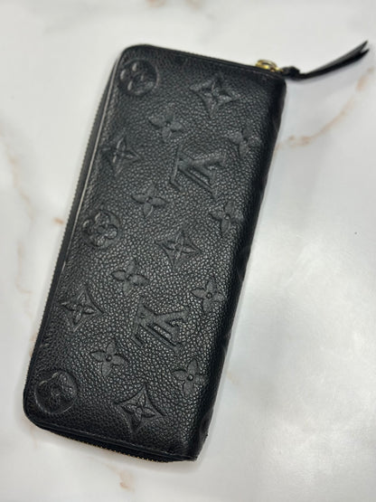 Pre-owned Louis Vuitton black Empriente leather clemence wallet