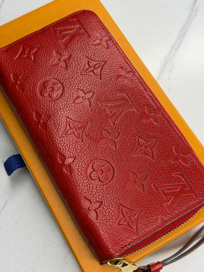 Pre-owned Louis Vuitton red empriente leather wallet