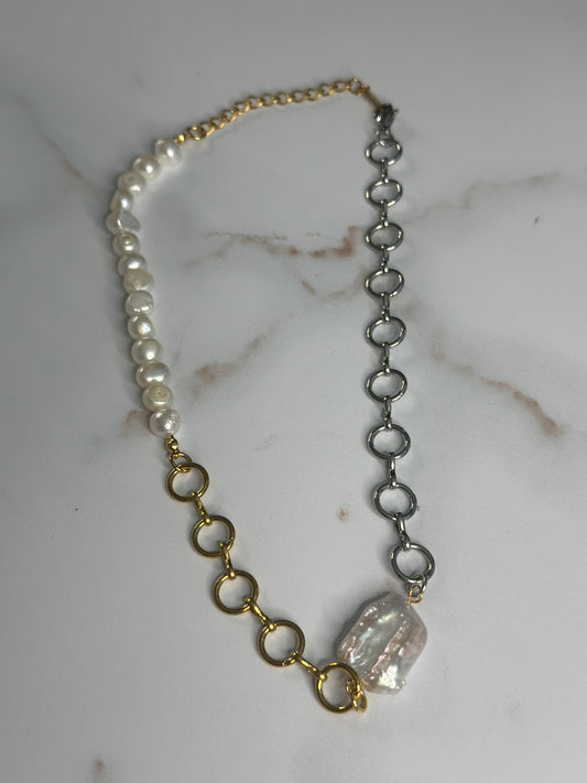By the beach two tone necklace