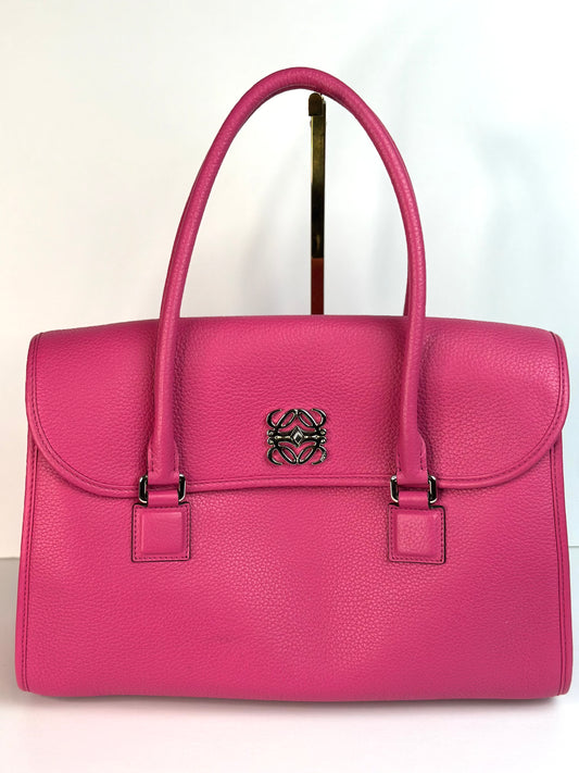 Pre-owned Loewe hot pink leather alamo top handle bag