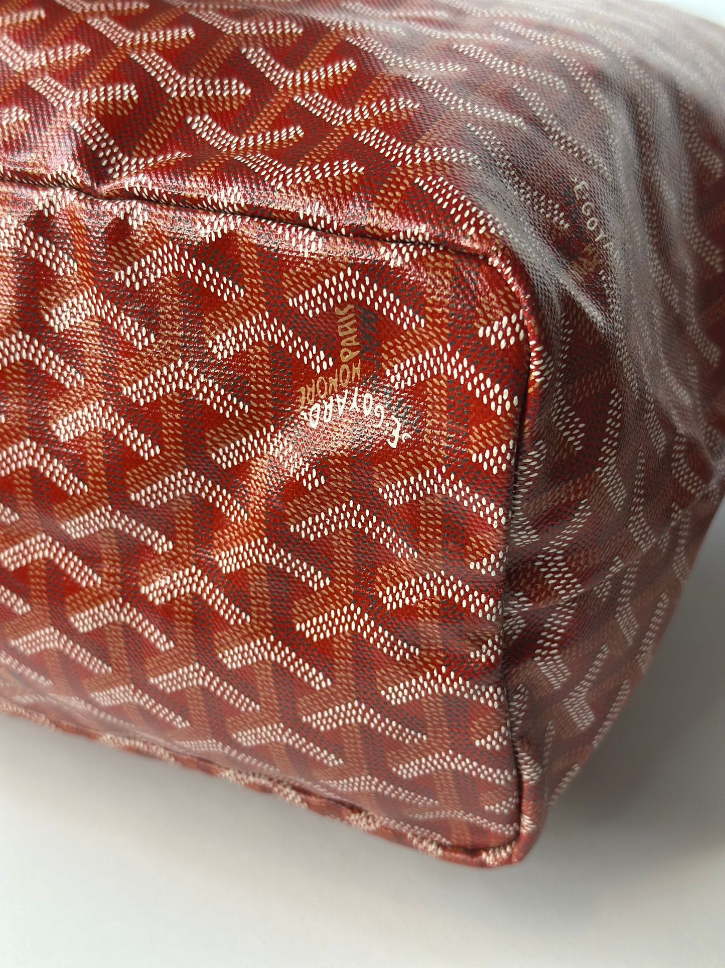 Pre-owned Goyard Red Goyardine canvas St. Louis PM tote