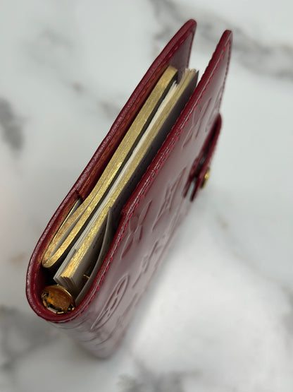 Pre-owned Louis Vuitton red vernis Vernis Small Ring Agenda Cover Pomme D'Amour agenda PM