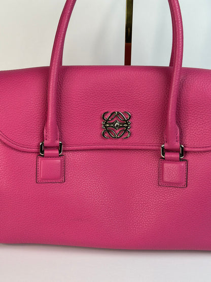 Pre-owned Loewe hot pink leather alamo top handle bag