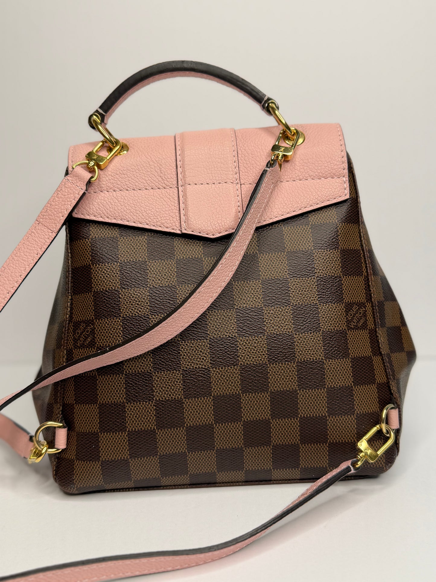Pre-owned Louis Vuitton
Clapton Backpack Damier ebene and Leather
