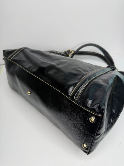 Pre-owned Gucci Dialux Medium Britt Tote Black