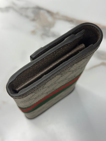 Pre-owned Gucci Ophidia Continental Wallet GG beige Coated Canvas