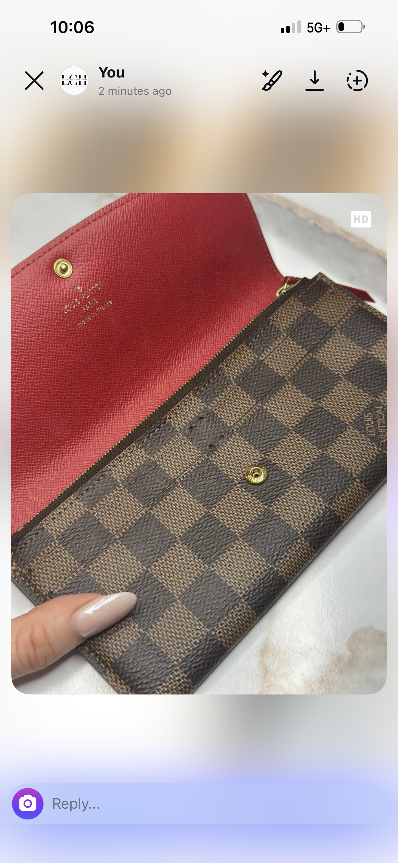 Pre-owned Louis Vuitton Damier Ebene Emilie Wallet