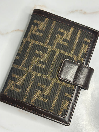 Pre-owned Fendi Zucca Monogram planner notebook cover