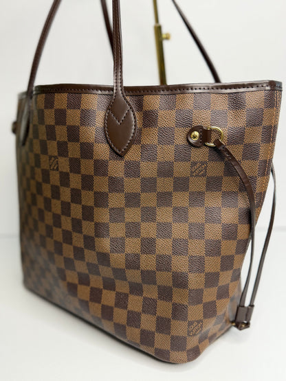 Pre-owned Louis Vuitton Damier Ebene canvas Neverfull MM tote