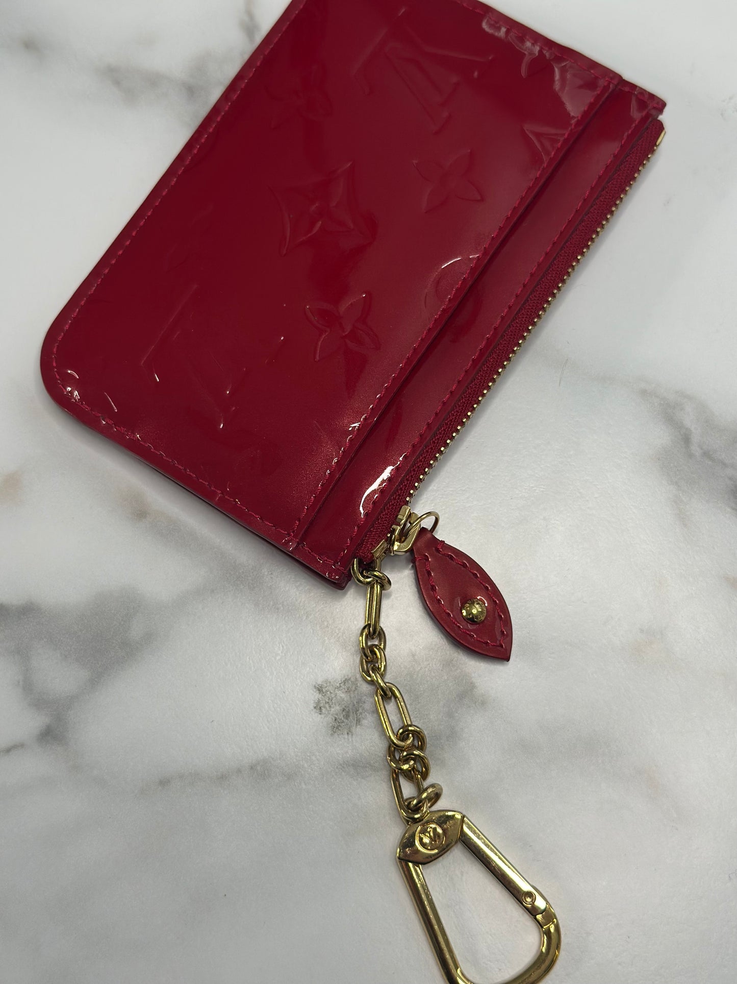 Pre-owned Louis Vuitton monogram red vernis coin pouch