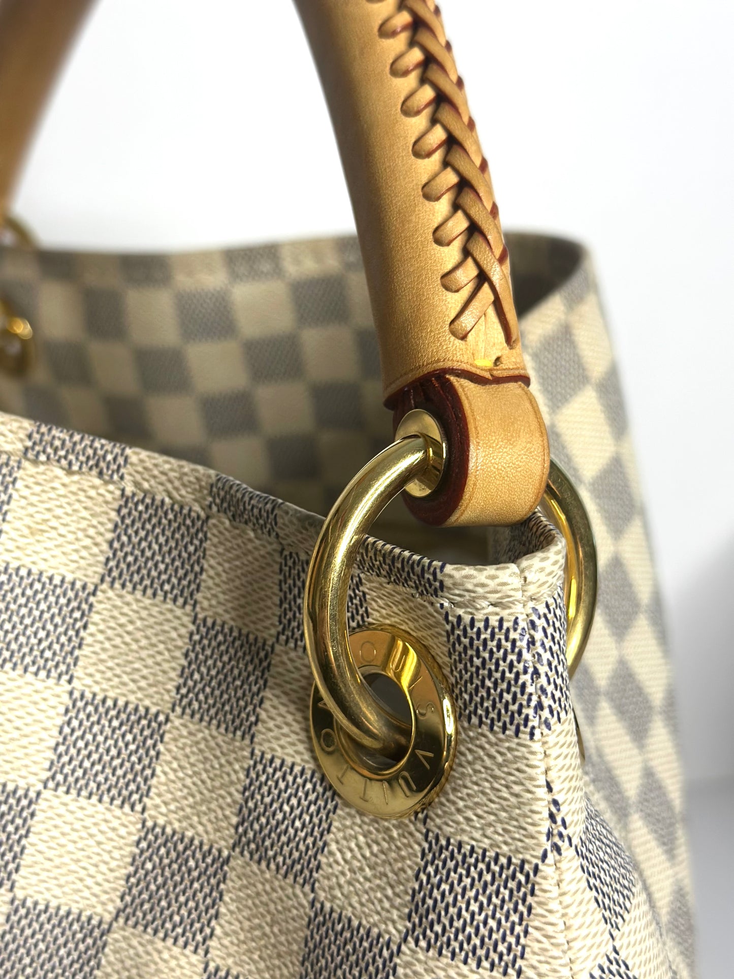 Pre-owned Louis Vuitton Damier Azur Artsy MM shoulder tote