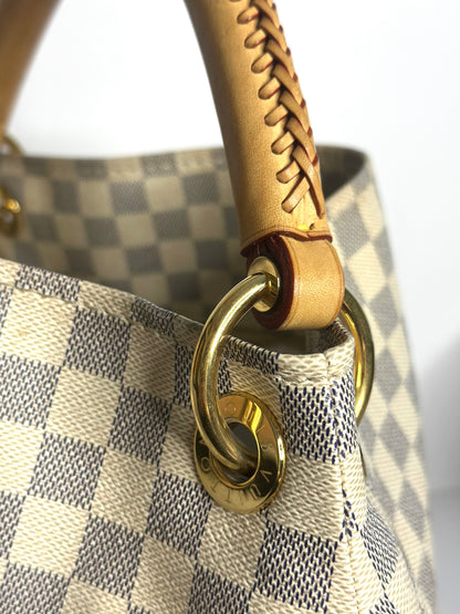 Pre-owned Louis Vuitton Damier Azur Artsy MM shoulder tote