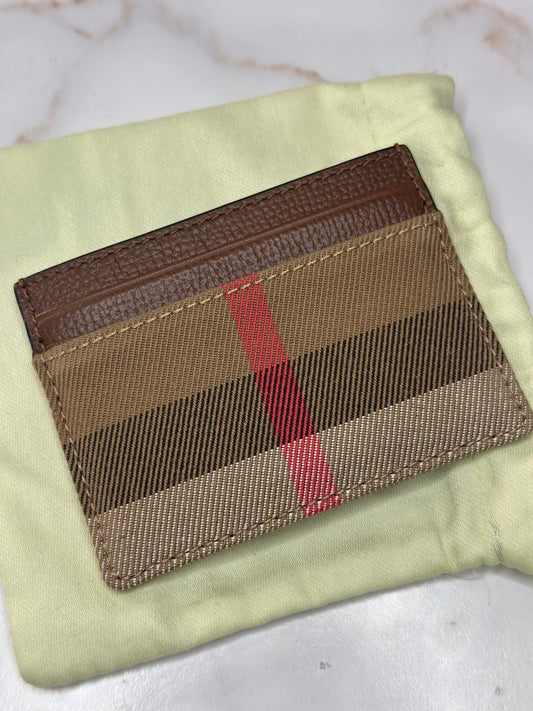 Pre-owned Burberry Nova Check card holder