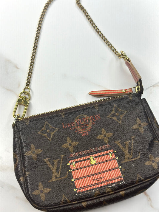 Pre-owned Louis Vuitton Monogram Trunks and Locks Mini Pochette Accessories