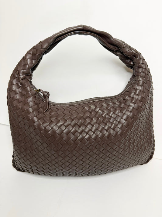 Pre-owned Bottega Veneta Intrecciato Veneta hobo bag in dark brown leather