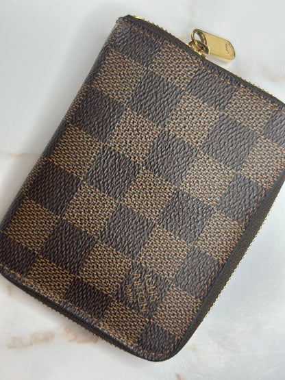 Pre-owned Louis Vuitton Damier Ebene compact wallet