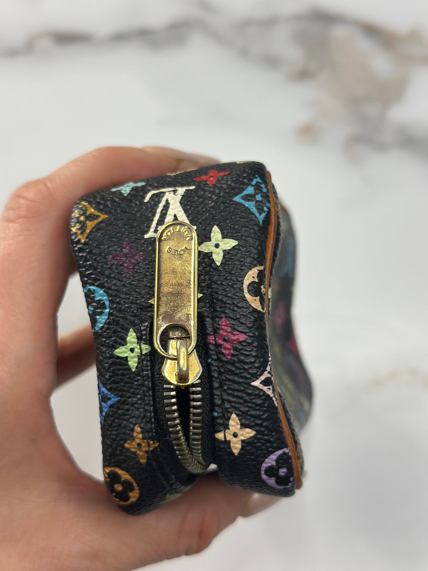 Pre-owned Louis Vuitton Vintage Takashi Murakami wapity mini pouch