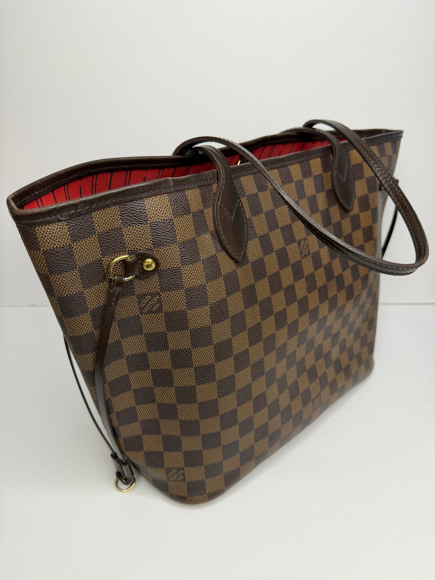 Pre-owned Louis Vuitton Damier Ebene canvas neverfull MM tote
