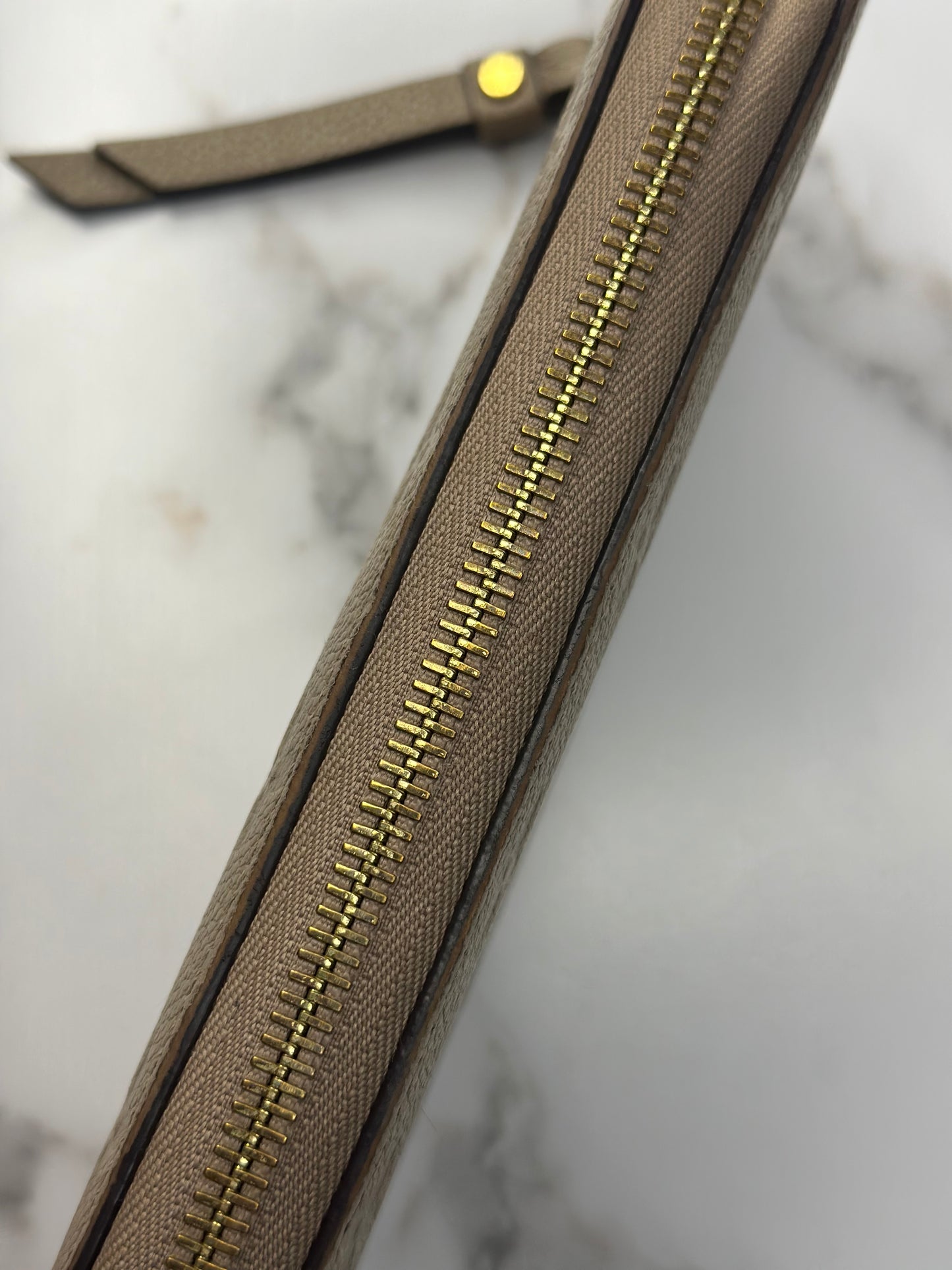 Pre-owned Louis Vuitton beige Empriente leather zippy wallet