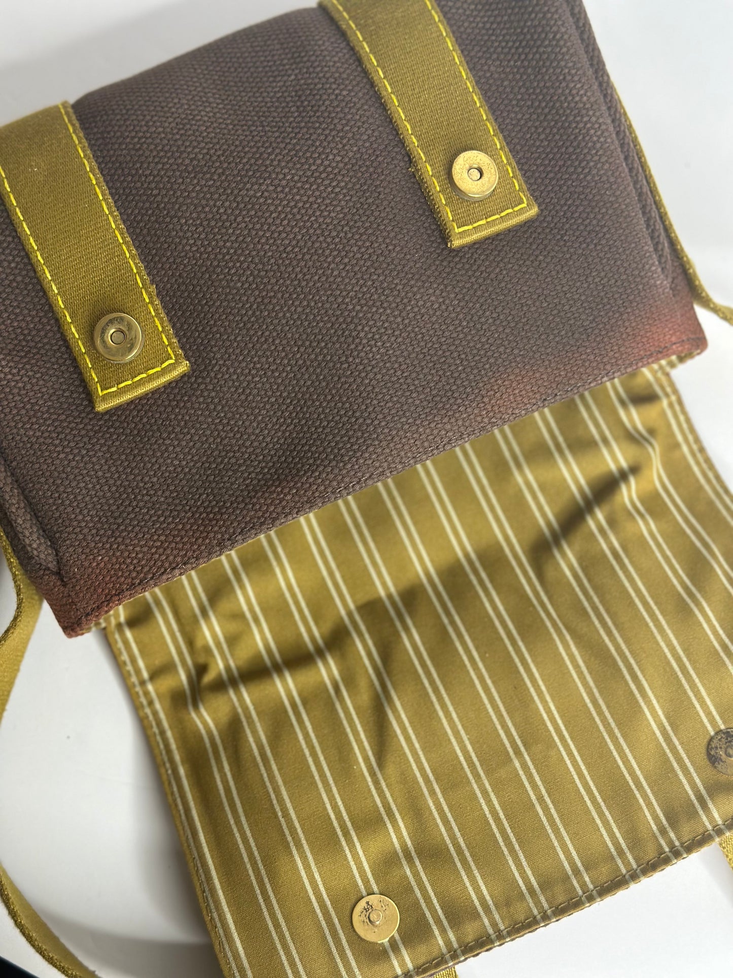Pre-owned Louis Vuitton Antigua Sac Rabat bag in brown canvas with olive green straps