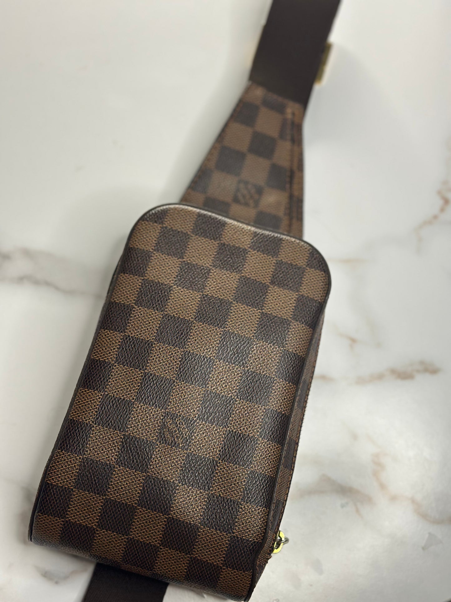 Pre-owned Louis Vuitton Damier Ebene Canvas Geronimo belt bag