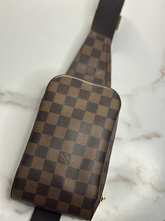 Pre-owned Louis Vuitton Damier Ebene Canvas Geronimo belt bag