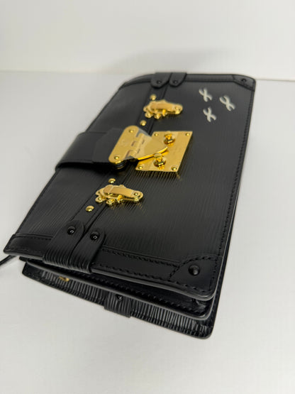 Pre-owned Louis Vuitton Trunk Clutch in black Epi leather with gold-tone hardware crossbody