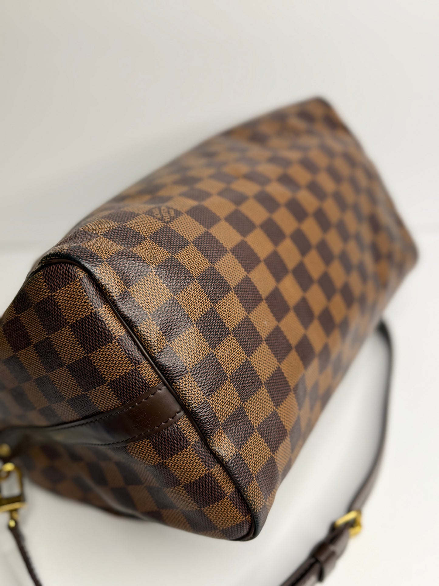 Pre-owned Louis Vuitton Damier Ebene Speedy 30 bandolier crossbody