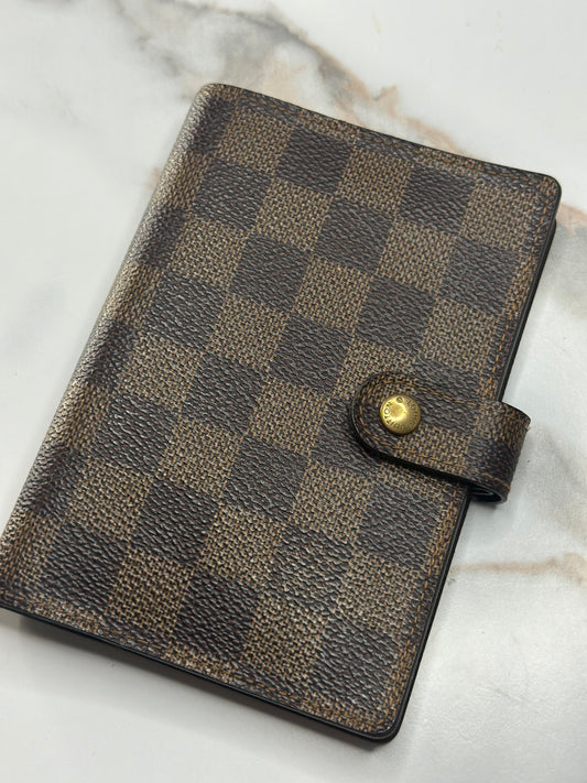 Pre-owned Louis Vuitton Damier ebene canvas agenda PM