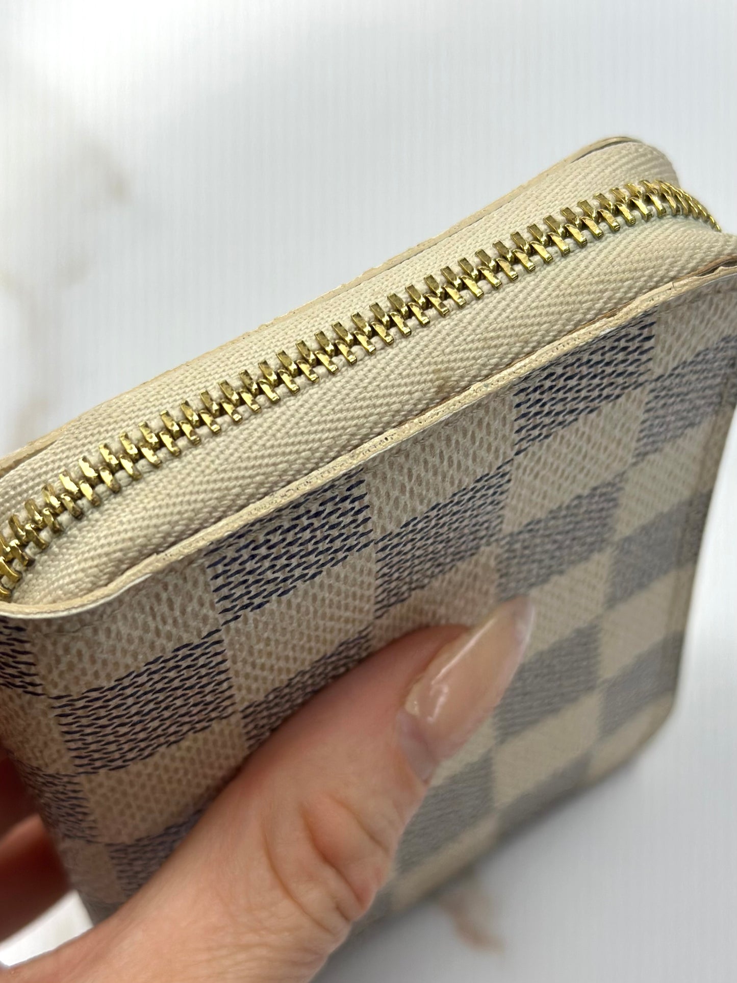 Pre-owned Louis Vuitton Damier azur compact zippy
